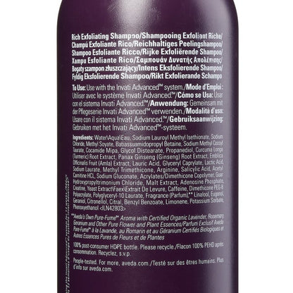 Aveda Invati Advanced Exfoliating Shampoo Rich, 33.8 fl oz