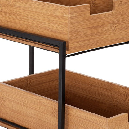 Seville Bamboo 2-Tier Sliding Drawer Organizer