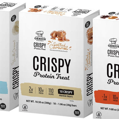 Genius Gourmet Variety Crispy Protein Bar Treat, 30-count