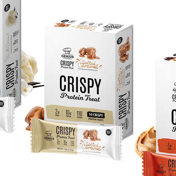 Genius Gourmet Variety Crispy Protein Bar Treat, 30-count