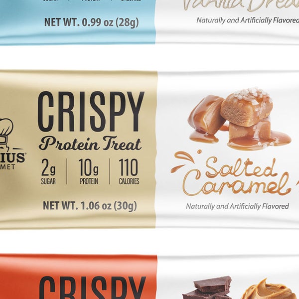 Genius Gourmet Variety Crispy Protein Bar Treat, 30-count