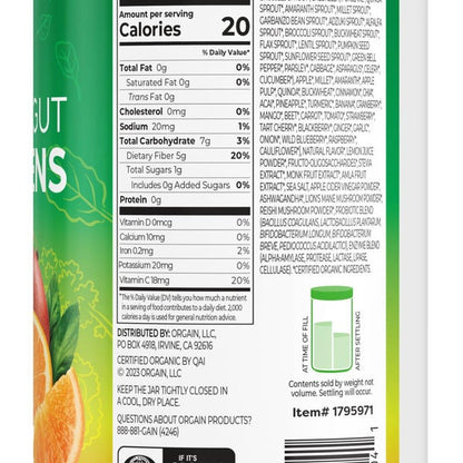 Orgain Organic Wonder Gut + Greens, Orange Mango, 8.46 oz