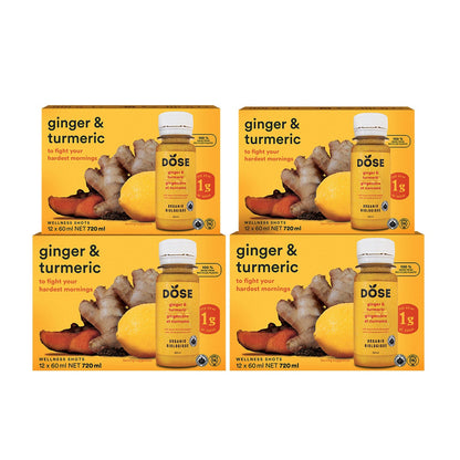 Dose Organic Ginger & Turmeric Daily Booster Shots 48-Ct