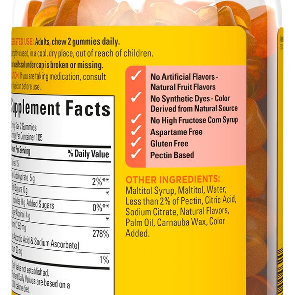 Nature Made Zero Sugar Vitamin C Gummies, 210 count