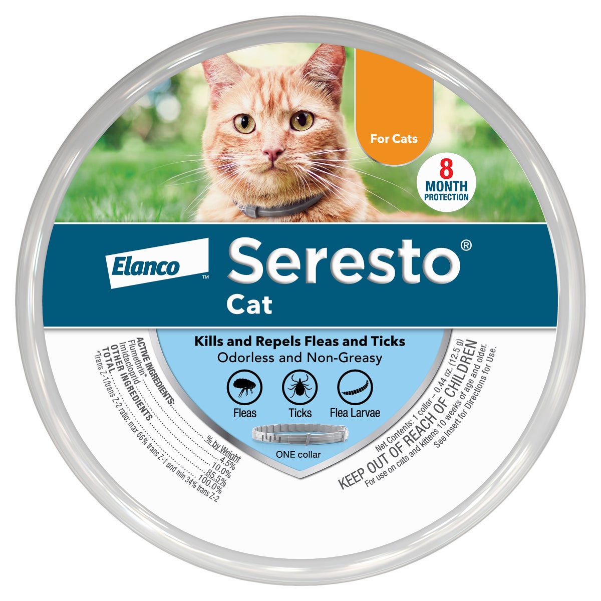 Seresto Flea and Tick Collar for Cat, 8 Month Prevention