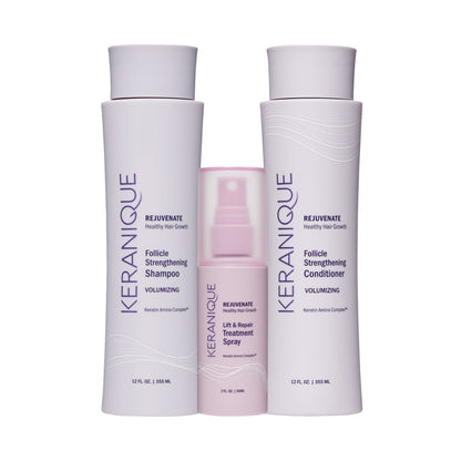 Keranique Hair Strengthening & Volumizing Shampoo, Conditioner and Treatment Set