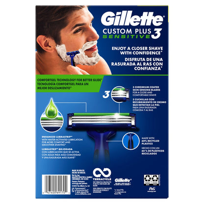 Gillette Custom Plus3 Disposable Razors Sensitive, 30-count