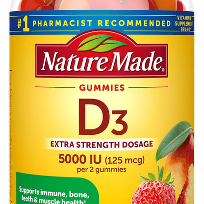 Nature Made Extra Strength Vitamin D3 125 mcg, 200 Gummies