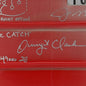 Joe Montana and Dwight Clark Dual Signed Candlestick Red Seatback with Multiple Inscriptions including "The Catch" Play Drawn by Dwight Clark – Fanatics Authenticated