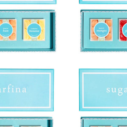 Sugarfina Tropical Treats Candy Bento Boxes, Set of 4, 12 total Small Cubes