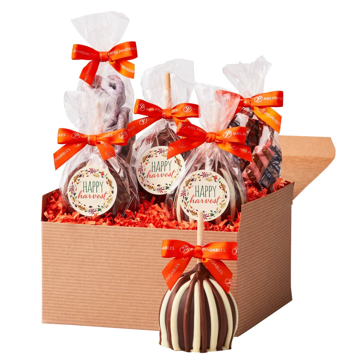 Mrs. Prindables Happy Halloween Harvest Box, Apple & Confection Gift Box