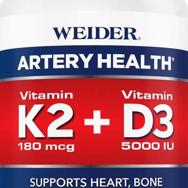 Weider Artery Health with Vitamin K2 Plus D3, 90 Veggie Caps