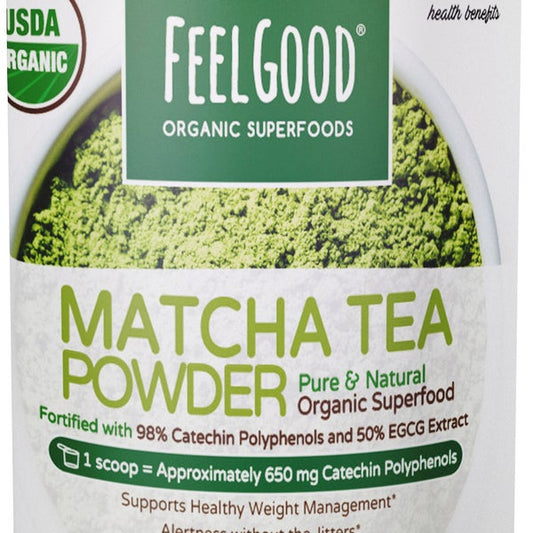 Feel Good USDA Organic Matcha Tea Powder, 16 Ounces
