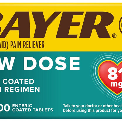 Bayer Aspirin Regimen Low Dose 81 mg., 400 Enteric Coated Tablets