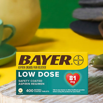 Bayer Aspirin Regimen Low Dose 81 mg., 400 Enteric Coated Tablets
