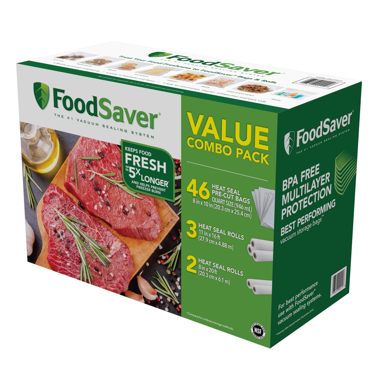 FoodSaver Vacuum Sealer Bag and Roll Combo Pack