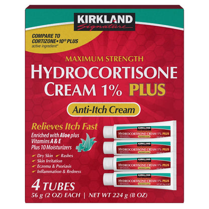 Kirkland Signature Hydrocortisone 1% PLUS Anti-Itch Cream, 8 Ounces