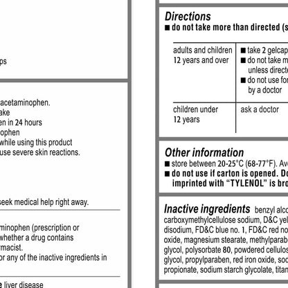 Tylenol Extra Strength Acetaminophen 500 mg, Pain & Fever Relief, 290 Rapid Release Gelcaps