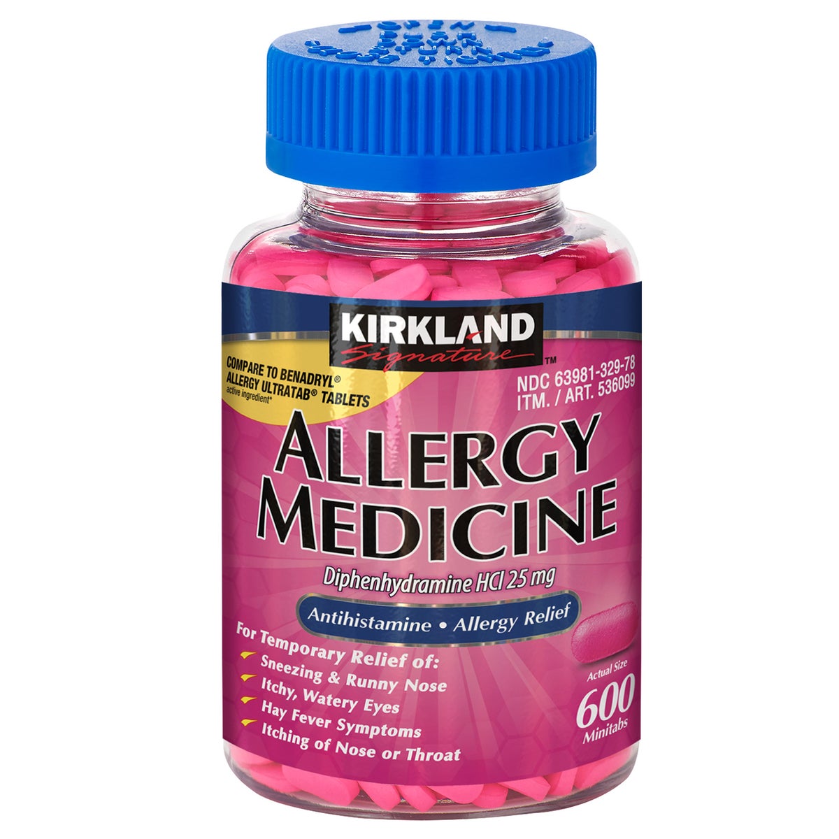 Kirkland Signature Allergy Medicine 25 mg., 600 Minitabs