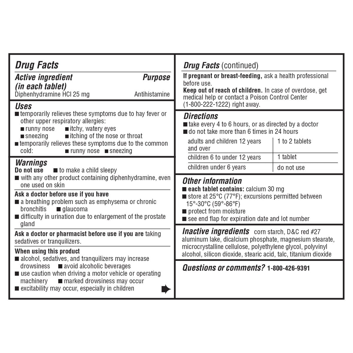 Kirkland Signature Allergy Medicine 25 mg., 600 Minitabs