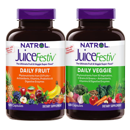 Natrol JuiceFestiv Daily Fruit & Veggie, 240 Capsules