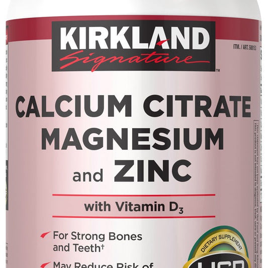 Kirkland Signature Calcium Citrate, Magnesium and Zinc, 500 Tablets
