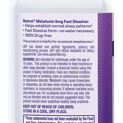 Natrol Melatonin 5 mg Fast Dissolve Tablets, 250 Tablets
