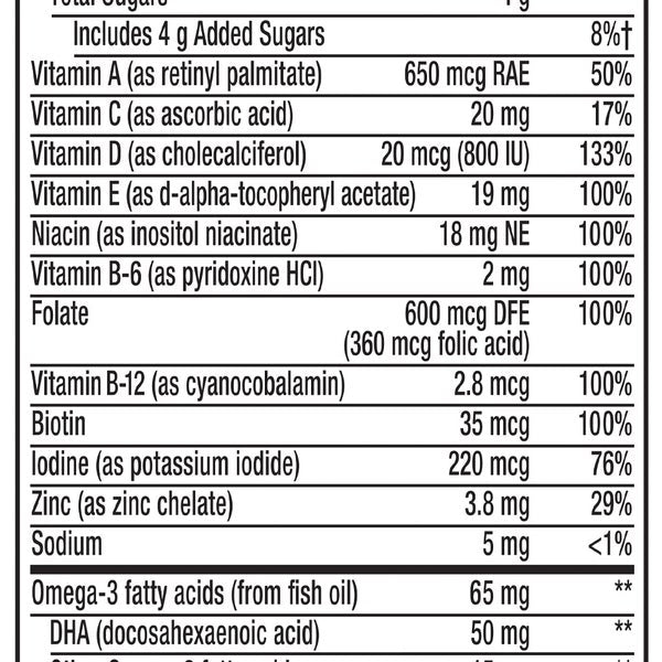 vitafusion Prenatal Multivitamin Gummy with Folate & DHA, 180 Gummies