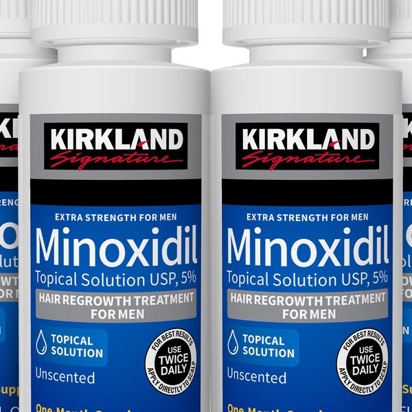 Kirkland Signature Hair Regrowth Treatment Extra Strength for Men, 5% Minoxidil Topical Solution, 2 fl oz, 6-pack