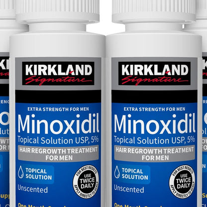 Kirkland Signature Hair Regrowth Treatment Extra Strength for Men, 5% Minoxidil Topical Solution, 2 fl oz, 6-pack