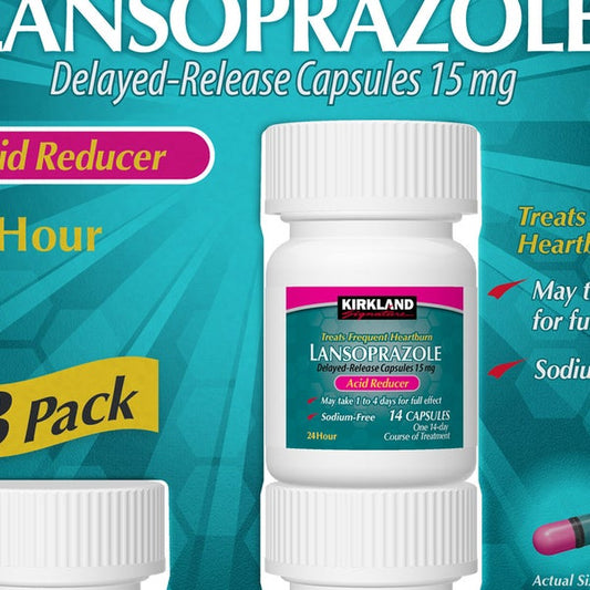 Kirkland Signature Lansoprazole 15 mg. Acid Reducer, 42 Capsules