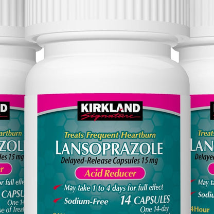 Kirkland Signature Lansoprazole 15 mg. Acid Reducer, 42 Capsules