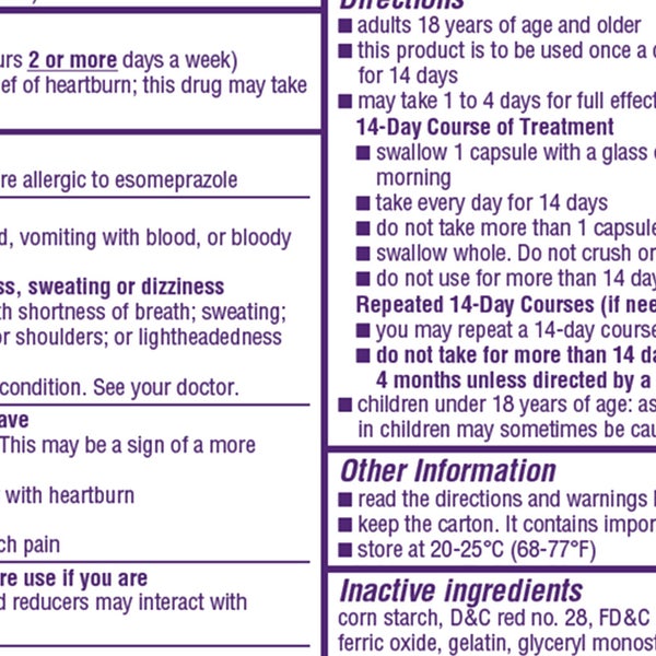 Nexium 24HR Acid Reducer 20 mg., 42 Capsules