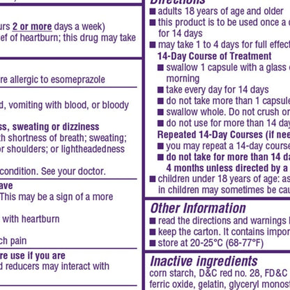 Nexium 24HR Acid Reducer 20 mg., 42 Capsules