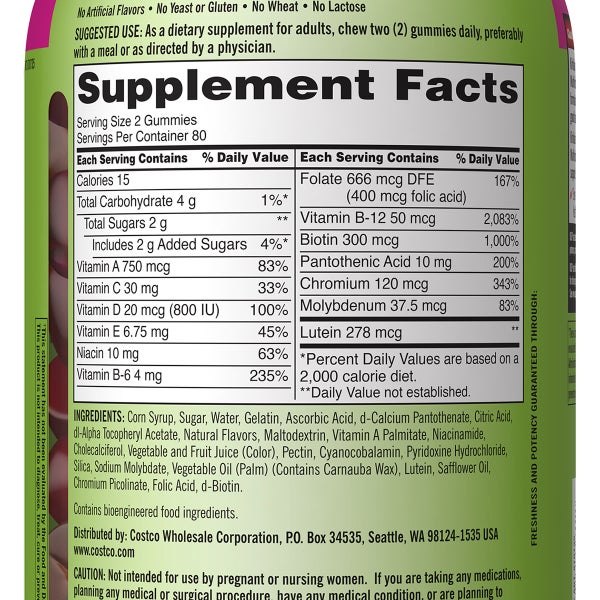 Kirkland Signature Adult Multivitamin, 320 Gummies