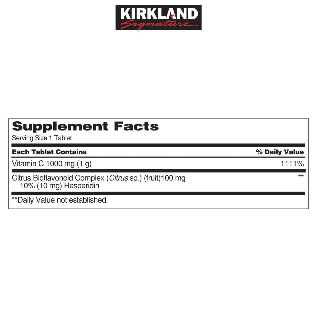 Kirkland Signature Vitamin C 1000 mg., 500 Tablets