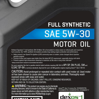 Kirkland Signature 5W-30 Full Synthetic Motor Oil, 5-quart, 2-pack