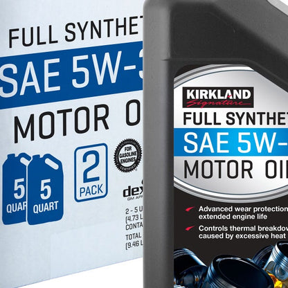 Kirkland Signature 5W-30 Full Synthetic Motor Oil, 5-quart, 2-pack