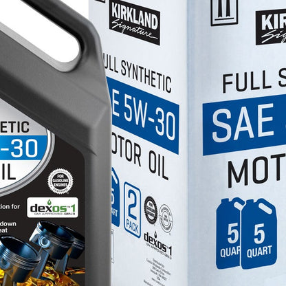 Kirkland Signature 5W-30 Full Synthetic Motor Oil, 5-quart, 2-pack