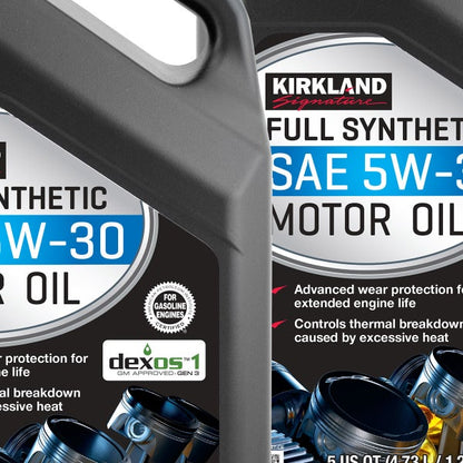 Kirkland Signature 5W-30 Full Synthetic Motor Oil, 5-quart, 2-pack
